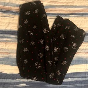 Skull and crossbones red polka dot pj pants